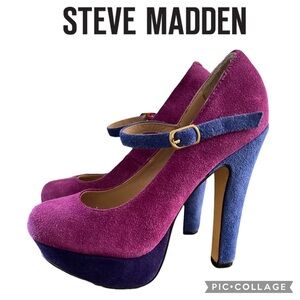 Steve Madden color block platform pumps heels